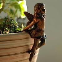 Nueva Decoración De Resina Para Jardín Angel Girl Colgante Con Taza Combinación De Flores Borde De Maceta Diseño De Hada - details 3