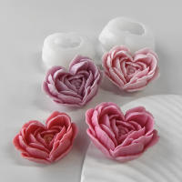 Molde De Silicona En Forma De Corazón De Rosa Romántica Para Velas Resina Y Chocolate Mold De Flor De Amor Para Decoración De Pasteles De Boda Día Del Amor - details 3