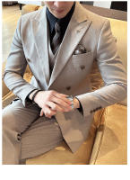 Traje De Boda Casual Para Hombre 2025 Doble Breasted 3/2 Piezas Estilo Regular Con Pantalones Sensación Alta Polyester Para Wedding - details 9