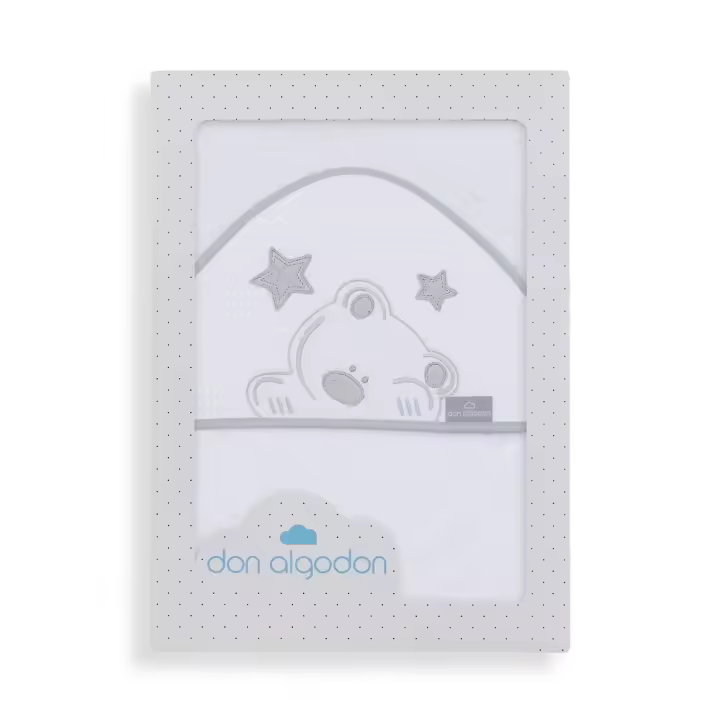CAPA DE BANHO-100X100-400 GSM ALGODÃO TERRY-MOD. VIGGO BRANCO/CINZA - 1
