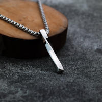 Collar De Acero Titánico Para Hombres Estilo Japonés Y Coreano Minimalista Con Medalla Personalizada Camiseta Unica - details 3