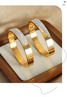 Pulsera de Maple inoxidable de Cristal Cuadrada circón de color circular de Doble forma pulsera de Puño simple de Oro para Mujeres accesorios de joyería - details 8