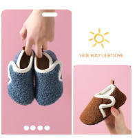 Pantuflas De Algodón Para Niños Y Niñas Invierno Calor Sólido Pantuflas De Interior Antideslizantes Suaves Para Casa - details 4