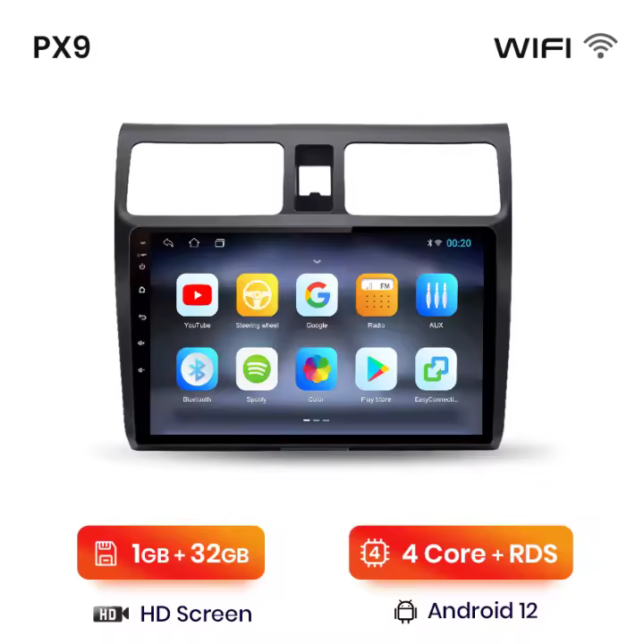 AWESAFE inalámbrico CarPlay Android Auto Radio para Suzuki Swift 2003 2004 2005 2006 2007 2008 2009 2010  coche reproductor multimedia GPS 2 din autoradio volante controles RDS Bluetooth - 1
