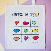 YOSIQUESE Bolsa de tela Nueva Colección 'Menos es Más' | Modelo: KISSES DE COLORES | Productos y regalos solidarios hechos por personas con discapacidad - details 0