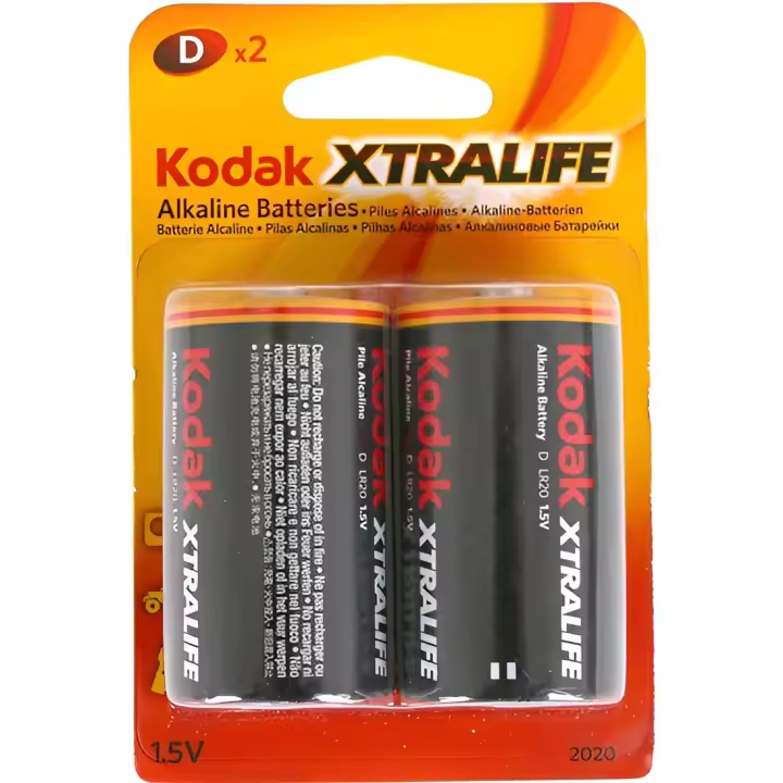 Pila kodak alcalina xtralife d lr20 blister*2 - 1