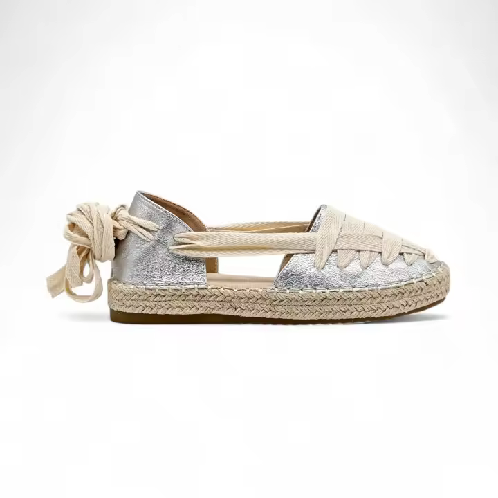 Calzados Soraia Sandalia Mujer Cuña Yute Espardeñas Planas con Lazos Moda Primavera y Verano Cómodas Elegantes Tendencia - 1