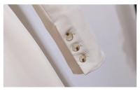 Vestido Elegante Para Mujer Con Doble Botón Y Cinturón Longitud Pierna Vestido Oscuro Blanco A-Line Estilo Oficina Moda Otoño 2025 - details 18