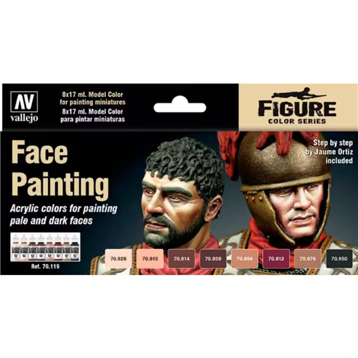 ACRYLICOS VALLEJO - CONJUNTO DE PINTURAS PARA ROSTROS DE MINIATURAS - VALLEJO 70119 - 1