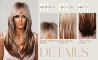Pelucas Sintéticas De Encaje ALAN EATON Para Mujeres Rubia Con Mechas Marrón Y Corte Con Franja Peluca Larga Recta Ombre Heat Resistant - details 1