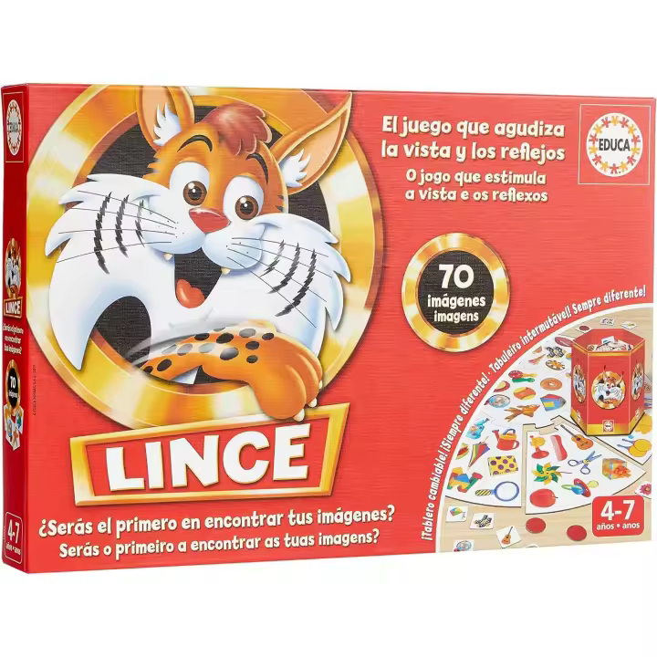 Educa - Lince 70 Imágenes, El Juego de Mesa Que agudiza la Vista y los Reflejos + 4 años Educa 17472 - 1