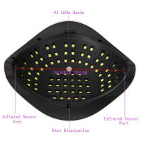 Secador De Uñas LED SUN X23MAX Con 81 LEDs Timer Automático De 10/30/60/99s Para Secado De Polvo De Uñas Profesional Tamaño 220*200*105mm - details 10