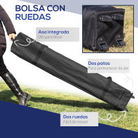 Outsunny Cenador Plegable 2,5x2,5x2,68 m Carpa de Jardín Protección UV 50+ Ajustable en Altura con 4 Bolsas de Arena y Bolsa de Transporte para Camping Fiestas Patio - details 3