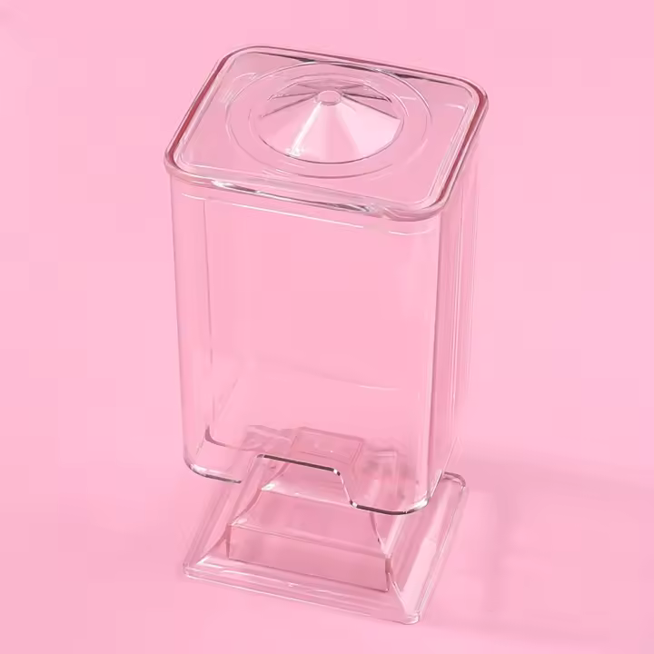 Caja De Almacenamiento Para Puntas De Uñas Y Algodón Transparente Anti-Polvo Simplicidad Maquillaje 1 Pieza Con Fondo Removible - 1