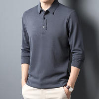 Camisa Polo Para Hombre Casual Larga Transpirable Cómoda Versátil De Color Sólido Con Insignia Moda Negocios Top Regular - details 19
