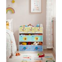 Estantería infantil con 7 cajas de tela, librería y organizador de juguetes, blanco, gris tórtola, 29,5x62,5x60 cm - details 1