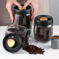 Juego De Almacenamiento De Alimentos De Vidrio Transparente Con Tanque De Café En Polvo Aireado Y Hidratación a Prueba De Vuelco Para El Hogar - details 0