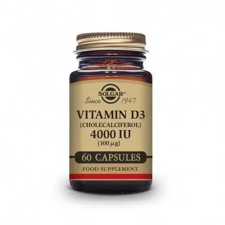 SOLGAR VITAMIN D3 4000 UI 100 ug 60 CAPSULAS - 1