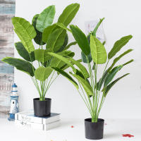 82cm Hoja De Plátano Artificial Decoración Para Sala De Estar Hogar Boda Hotel Pasillo Verde Jardín Decoración Planta Falsa - details 1