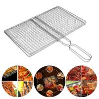 Cesta De Barbacoa Red De Asado Para Carne Pescado Y Vegetales Resistentes Al Calor Herramienta De Hierro Electroplazado Tamaño Único - details 0