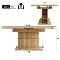 Mesa de comedor Retráctil, L110/130 * W70 * H75, Mesa de almacenamiento, Mesa de comedor rectangular, Mesa de Ocio para Café, Mesa de comedor de hierro moderno minimalista, mesa de comedor multifuncional para el Espacio, Natural - details 4