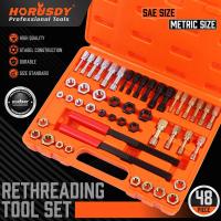 EasySpeed 48 pcs Kit de reparación restaurador de roscas métricas, M6 M8 M10 M11 M12 M14 para Reparar Restaurar Dientes pasados de Tuercas y Tornillos, tapon Carter, Cajas de Cambio, etc - details 1