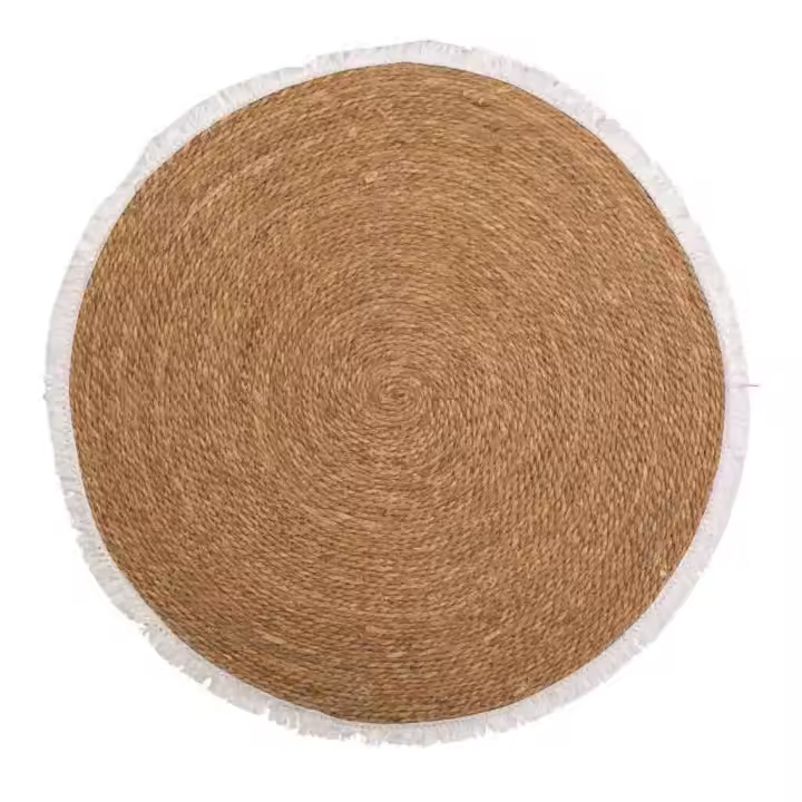WANDERLUST DECO Alfombra fibra natural tejido artesanal marrón d100x1h cm. No viene montado - 1