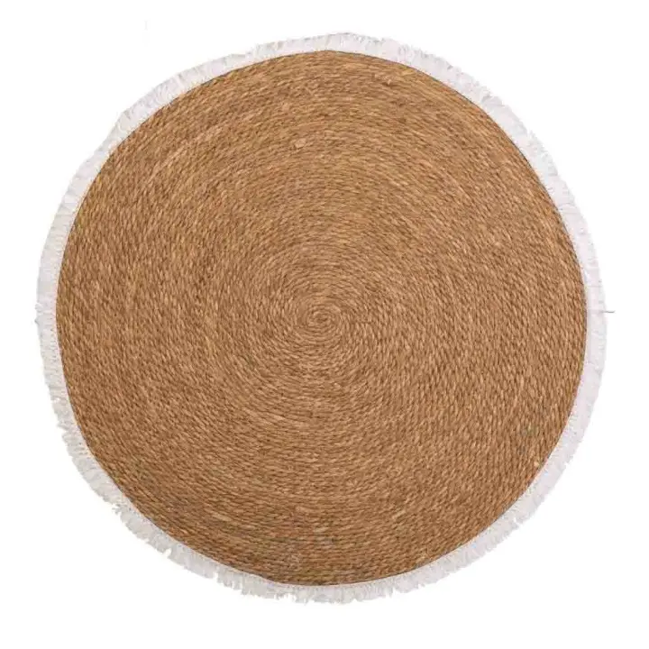 WANDERLUST DECO Alfombra fibra natural tejido artesanal marrón d100x1h cm. No viene montado - 1