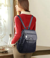 Mochila Vintage de cuero suave para mujer, bolso de hombro femenino, bolso de viaje informal, mochila escolar, 5 colores - details 8