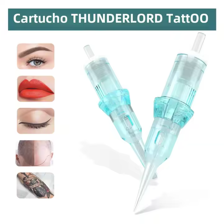 Cartucho De Tatuaje Azul 20X Para Maquinaria De Maquillaje Permanente Agujas Redondas Universales 0.25mm 0.30mm Estériles - 1