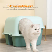 Aseo Cerrado para Gato Arenero Cubierto con Pala Sanitaria Bandeja Arena para Mascotas Gatos 2 Colores 50 x 51 x 39 cm - details 2