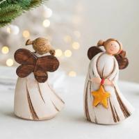 Estatua De Ángel De Navidad En Resina Decoración De Mesa Para Celebraciones Matrimoniales Y Regalo De Amor Niña Rural Pastoral - details 2