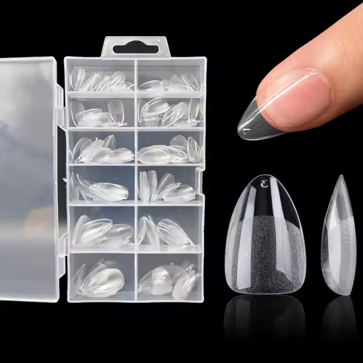 120Pcs Uñas Postizas De Acrílico XXS Extra Cortas En Forma De Almendra Pre-Aplanadas Mate Y Ligeramente Genuinas Cubiertas Para Uñas Pequeñas Y Promedio - 1