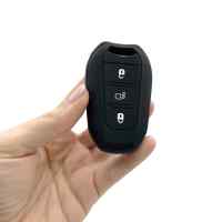 Banner - Funda silicona mando llave de coche 3 botones compatible con Peugeot negro