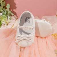 Zapatos De Princesa Para Bebés Nuevos Niñas Con Lazo Tiesa Suela Antideslizante Bajo La Boca Suave Casual Para Niñas 0-18M - details 8