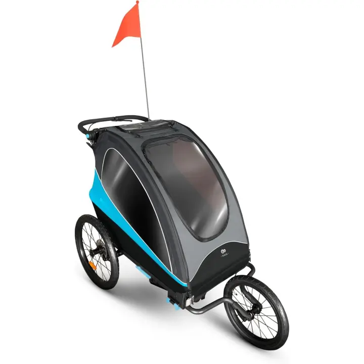 Kinderkraft NAVA Carrito Multifuncional 3 en 1: Remolque de Bicicleta, Cochecito para Dos niños - 1
