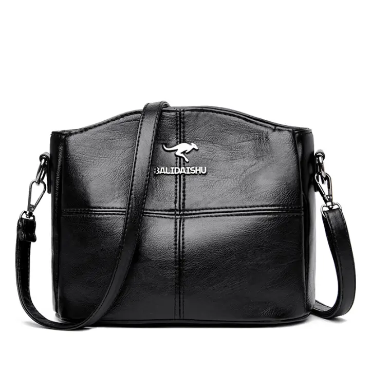 Bolso de mujer nuevo estilo con costuras, bolso de mujer de mediana edad, bolso de mensajero de un solo puerto, bolso de madre de mediana edad moderno - 1