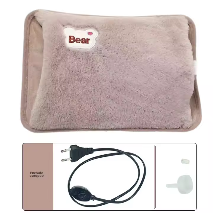 Bolsa De Agua Caliente Eléctrica Suave Para Invierno Calentador De Manos Reutilizable Con Enchufe EU Recargable Para Cálido Mano Y Bolsillo - 1