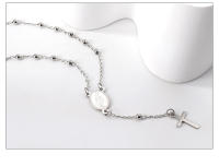 Pulsera De Rosario Cruz LUXUSTEEL Para Mujeres Y Hombres Joyería Cristiana Religiosa Ajustable Cadena De Enlace Metálica De Moda - details 7