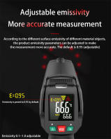 Termómetro Infrarrojo Digital No Contacto Precisión Alta Emissivity Ajustable -50~580C Medidor De Temperatura Industrial - details 11