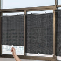 Sombra De Ventana Con Ventosa Sin Uñas Cortina De Sombra Para Ventanas Fácil Instalación Para Dormitorio Oficina Baño PVC Negro Blanco - details 2