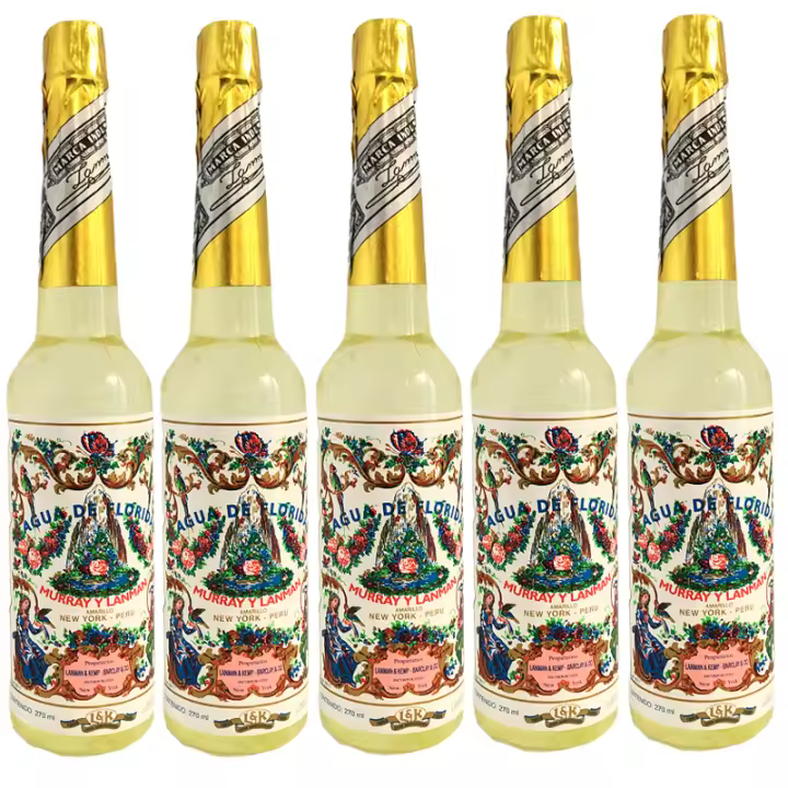 Agua de Florida Original Perú 270ml Murray & Lanman Pack 5 unidades Perfume Colonia Amarilla esotérico santería limpieza purificación - 1