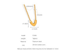 Encanto Collar colgante en forma de corazón para mujer Collar colgante en forma de corazón irregular Collar de acero inoxidable chapado en oro de acero de titanio 316L Joyería versátil de personalidad de nicho simple y de moda - details 2
