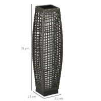 Outsunny Linterna de Jardín de Ratán Sintético Luces Solares Exterior con Luces LED Encendido/Apagado Automático para Terraza Balcón Patio Gris - details 2