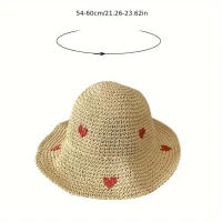 Sombrero De Pescador De Paja Grande Para Mujer Estilizado Con Borde Rizado En Verano Trenzado Proteccion Solar Transpirable Para La Playa Y Vacaciones - details 0