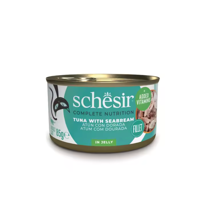 Schesir Atún con Dorada Comida Húmeda Latas para Gatos - 12 unidades x 85gr - 1