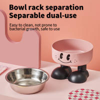 Tazón De Acero Inoxidable Para Mascotas Con Cara Sonriente Gran Capacidad Protector De Cuello Para Alimentos Y Agua - details 4