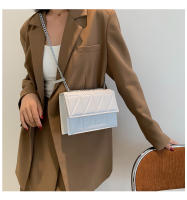 Bolso De Hombro Para Mujer Con Cadena Y Parche Bordado Bolso Bandolera Diario Sólido Color PU Cuero Sintético Cuadrado - details 5