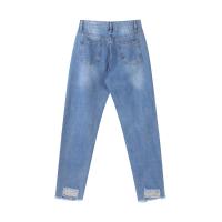 Jeans Rectos Para Mujer Moda Alta Cintura Washed Skinny Ropa Trasera Ropa De Lady Commuter Pantalones Delgados Con Agujeros Tendencia De Moda 2025 - details 7