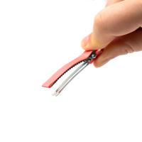 20pcs Pinzas De Cabello Con Cinta Grosgrain De 5cm Para DIY Accesorios De Barretas Para Bebés Y Niñas Metal Color Plateado - details 1